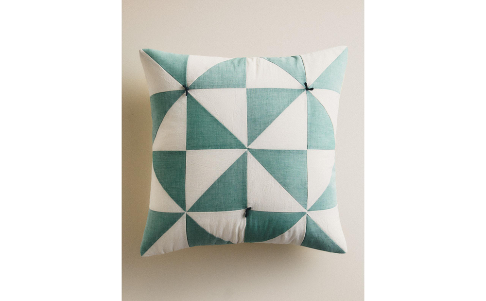 Zara Home наволочка декоративная из хлопка, зелёный, 45x45 см · 0615/007