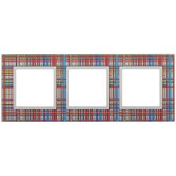 14-5103-00 ЭРА Рамка на 3 поста, стекло, Эра Elegance, прозрачный+бел | Elegance Прозрачный + Белый