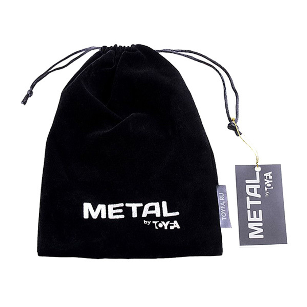 Серебристая анальная втулка 13см с белым хвостиком ToyFa Metal 712025-10