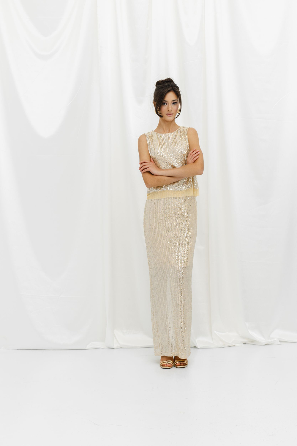 Юбка из пайеток макси