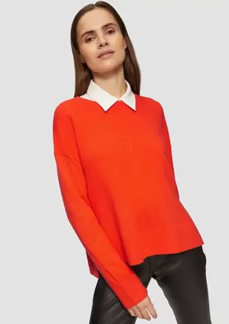 Вязаный свитер из кашемировой смеси с разрезами по бокам s.Oliver