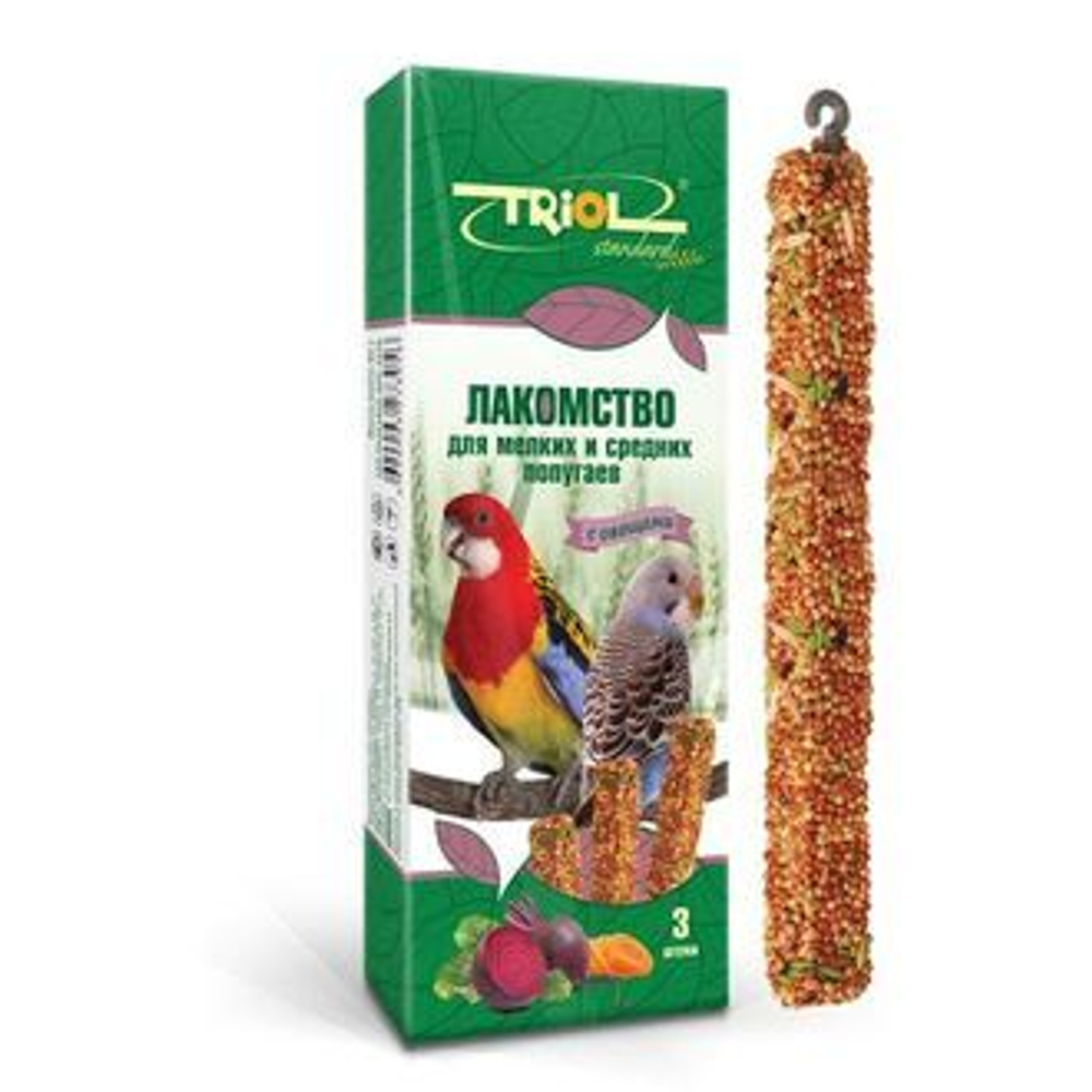 Triol лакомство для мелких и средних попугаев с овощами, 3 шт