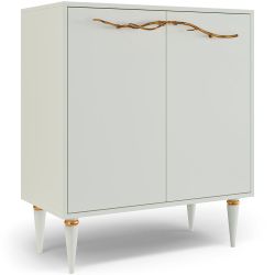 Комод Арт Колор matte Классик Голд с 2 полками Белый опал матовый