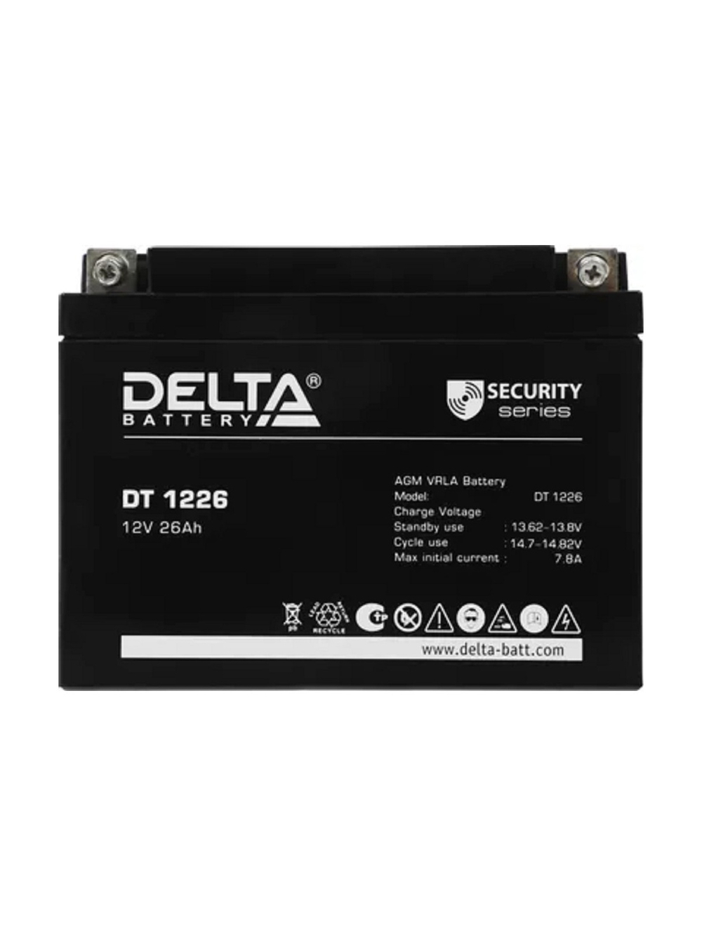 Delta DT 1226 (26 А\ч, 12В) свинцово- кислотный аккумулятор