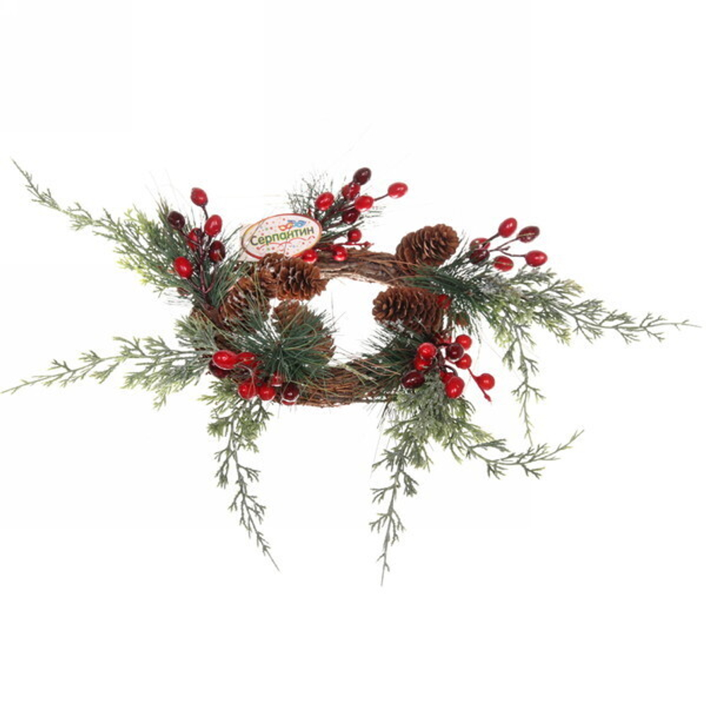 Венок хвойный новогодний «Рождественское волшебство» , 48 см