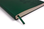 Бизнес-тетрадь А4 в клетку Папоротники, гибкая обложка - темно-зеленый Latte, тиснение блинт
