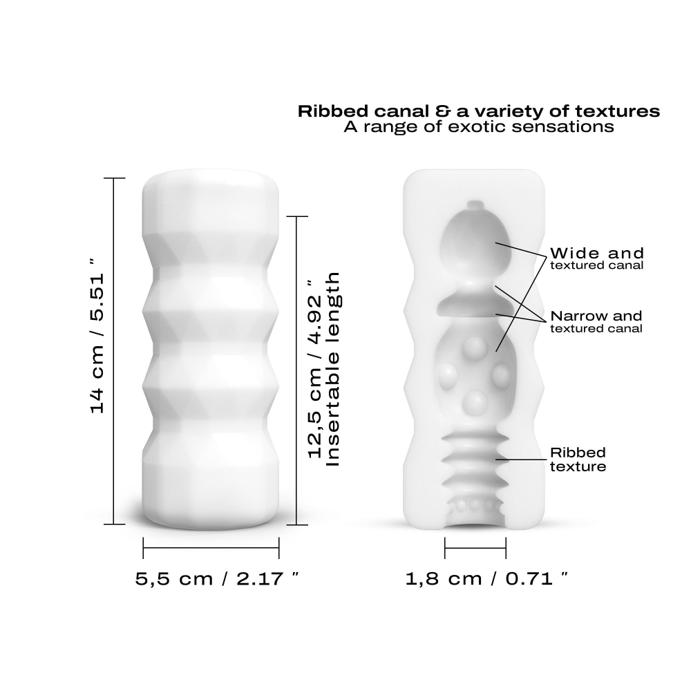 Мастурбатор Dorcel Cup Exotic, ребристый канал, 14,4 см