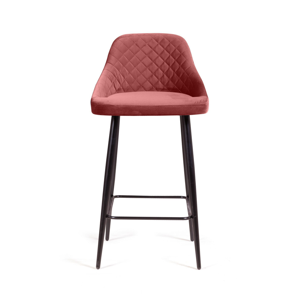 Стул барный Douglas ромб, бархат пудровый 15