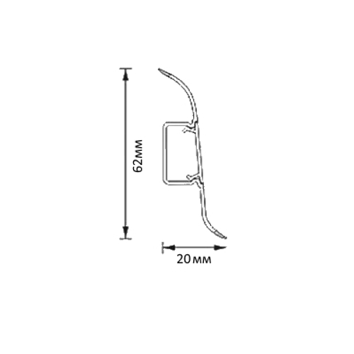 ПЛИНТУС "LIDER-62" 231 Дуб жемчужный 62*20мм 2,5м с к/к.
