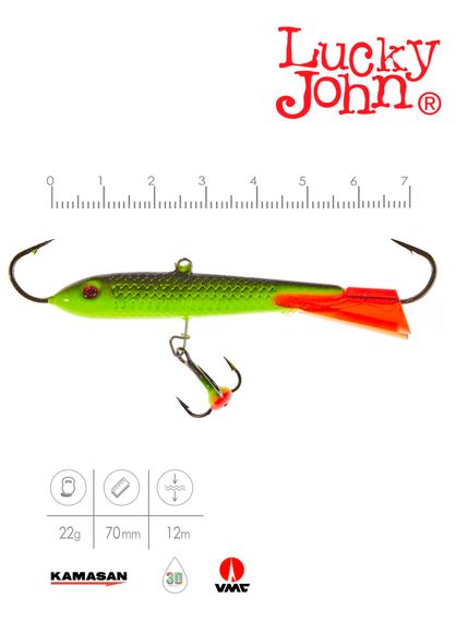 Балансир Lucky John CLASSIC 7 с тр. 70мм/31RT блистер