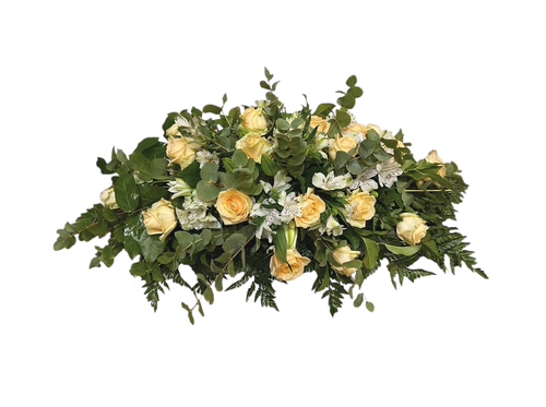 Ритуальная композиция из живых цветов на могилу/гроб ФЖ №1