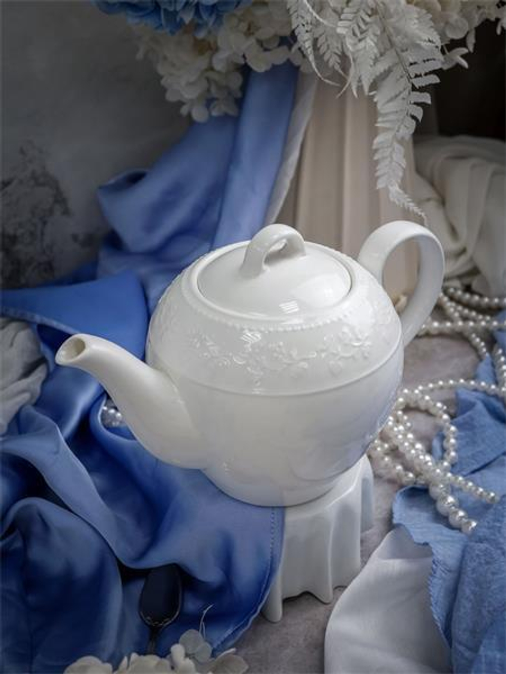 Чайник с крышкой 1 л, 23x13,4 см h 14,8 см, фарфор, Primavera