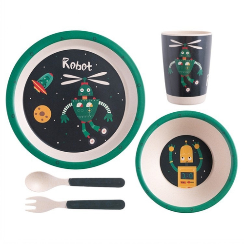 Набор посуды из бамбука "Робот"