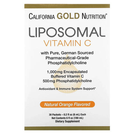 California Gold Nutrition, липосомальный витамин C, 1000 мг, 30 пакетиков по 6 мл (0,2 жидк. унции)
