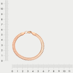 Браслет пустотелый цепной из розового золота 585 пробы с плетением "Фантазийное" без вставок (арт. БШ044)