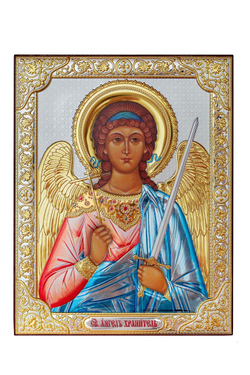 Ангел Хранитель, икона прямоугольная без рамки, красное дерево, эмаль 175х225