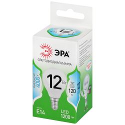 Лампа светодиодная ЭРА GREEN LINE LED P45-12W-840-E14 GL 12Вт шар яркий белый свет E14 | Лампы cветодиодные Шар (G/P)