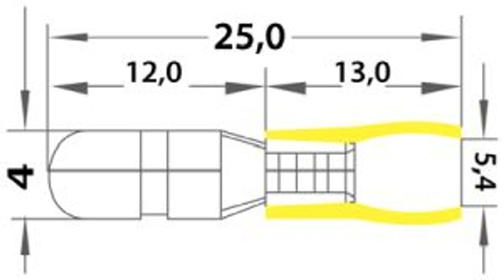 Разъем штекерный изолированный штекер 5 мм 4-6 мм² (РШи-п 6.0-5/РшИп5.5-4) желтый REXANT