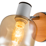 Настенный светильник 1x40Вт E14, металл/дерево/стекло, белый