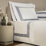 Комплект постельного белья односпальный Frette Essential Bicolor White/Light Sky Blue (140 x 200 см)