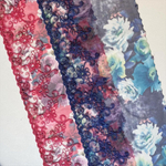 Вышивка на сетке синяя к520