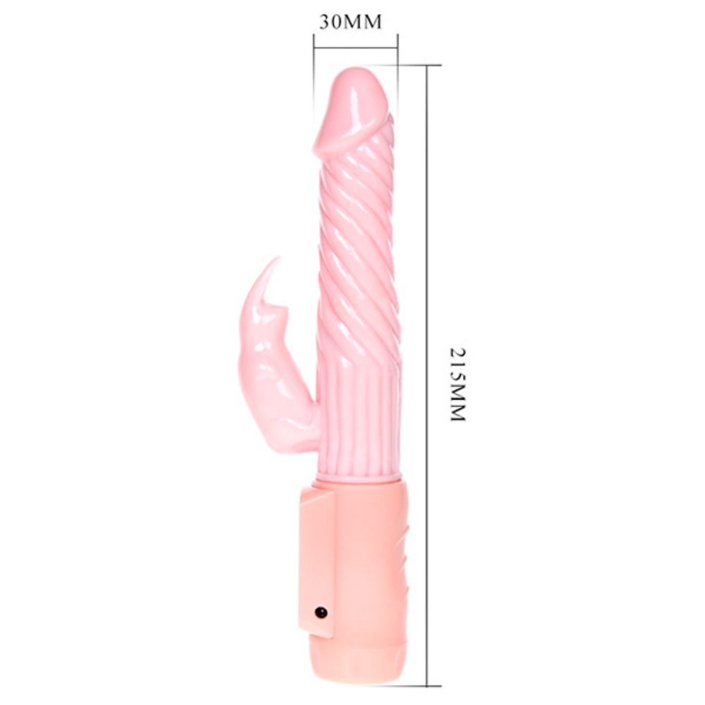 Вибратор-кролик 21,5см с нагревом Baile Fire Bunny BW-037036