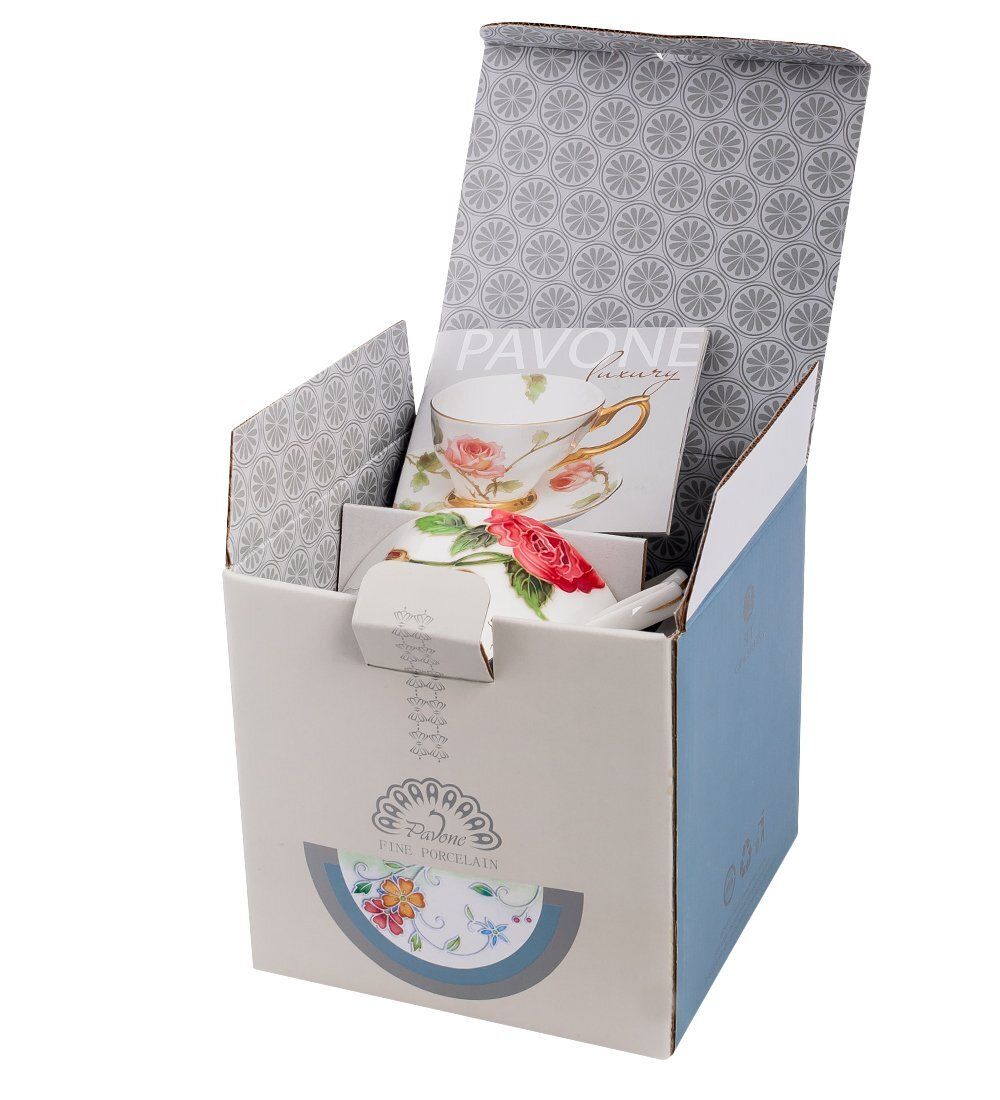 Pavone JS-14 Чайный набор на 2 перс. «Золотая Роза Рафаэлло»