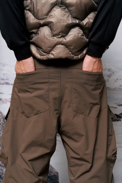 Брюки Nothomme Blue Monte Curved Blade Flannel-Lined Trousers "Taupe Brown"