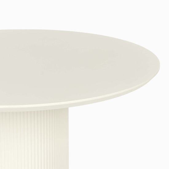 Круглый обеденный стол белого цвета Lona 100 см, ножка металл, столешница меламин