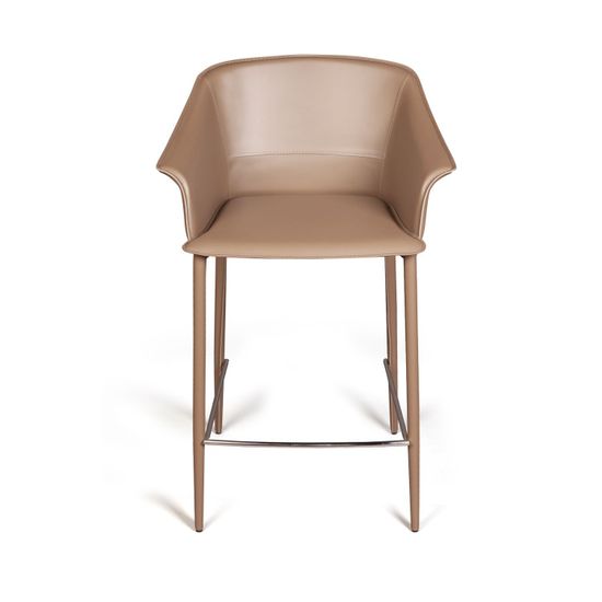 Стул полубарный GIO, кожа хаки-тауп