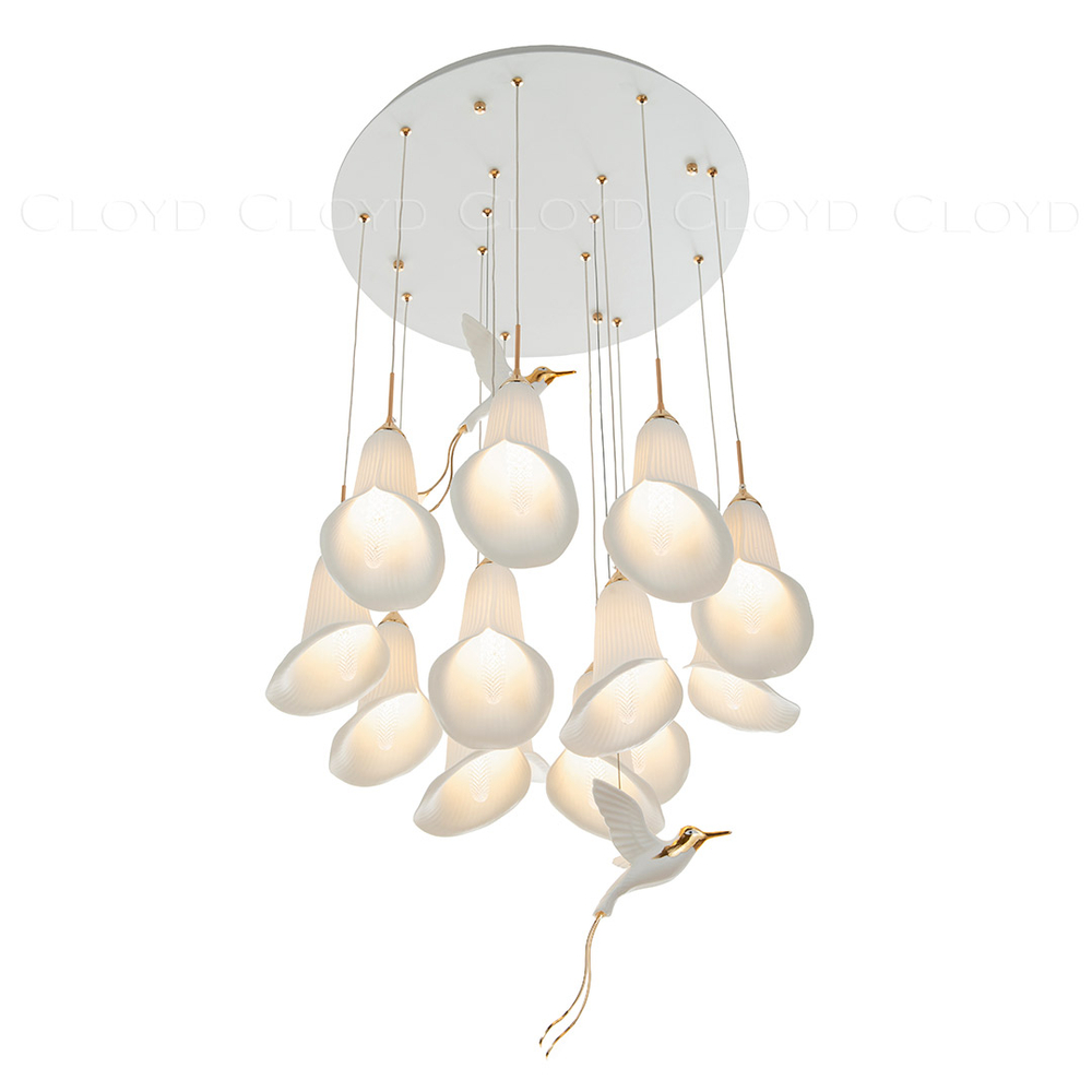 Люстра Cloyd OSANNA C13 / Ø60 см - керамика - белый (арт.11889)