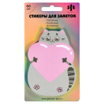 Стикеры 73х100мм 60л. "Котик" цвет: серый, розовый, фигурный (Феникс+)