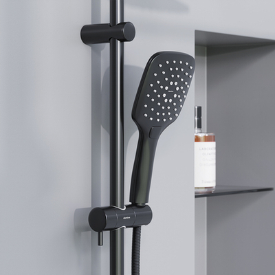 978200300 Origin Evo, душ. система: верхний душ 220мм, ручн.душ 120мм, 3 режима, штанга 1010мм, Черн