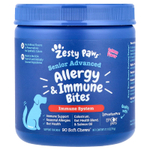 Zesty Paws, Senior Advanced, добавка от аллергии и иммунитета, для собак, со вкусом лосося, 90 жевательных таблеток, 315 г (11,1 унции)