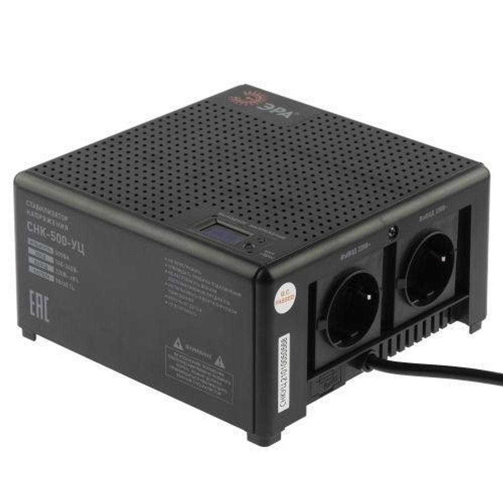 Стабилизатор напряжения СНК-500-УЦ компакт. 140-260В/220В 500ВА ЭРА Б0051109