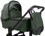 Детская коляска Peppy Monaco 3 в 1 с автокреслом Rise Oliva Green (зеленый), рама черная