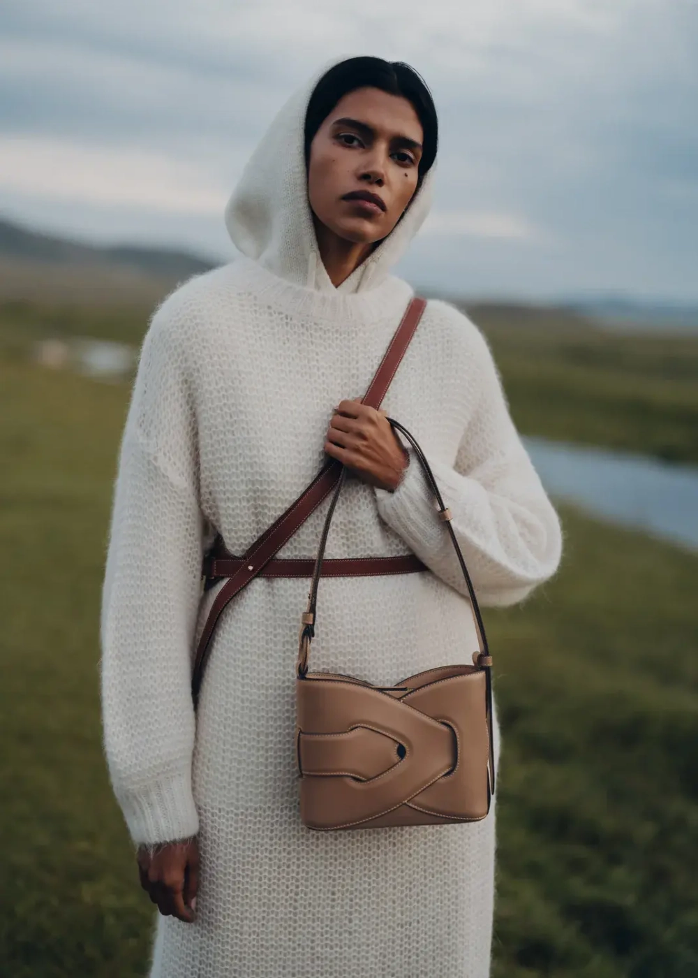 POLENE СУМКА NODDE, СЕРО-КОРИЧНЕВЫЙ