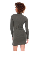 Женское платье DEREK HEART Rib Mock Neck Bodycon LS