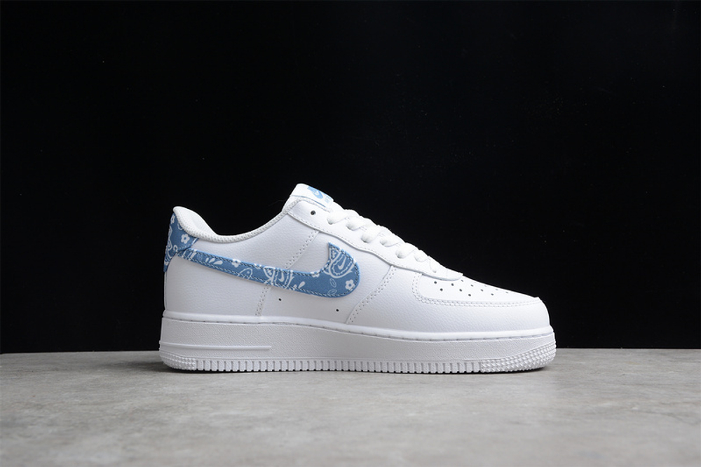 Nike Air Force 1 Low '07 Essential White Worn Blue Paisley