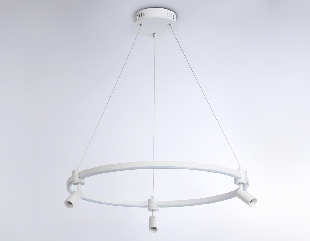 Светильник светодиодный подвесной с пультом FL5292/1+3 WH белый 54W 3000K/4200K/6400K+4200K D600*1200 (ПДУ ИК)