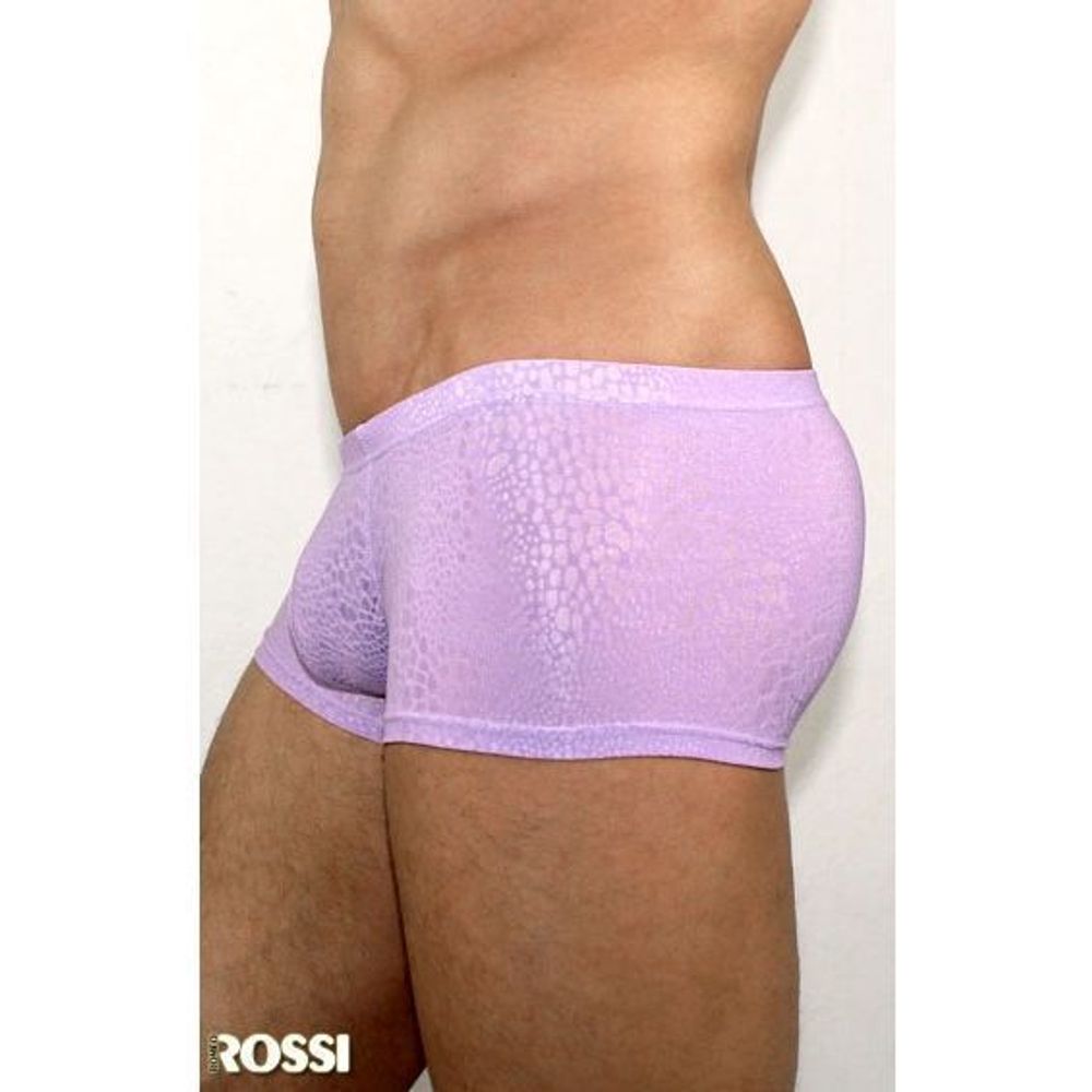 Мужские трусы боксеры в узорчатую сетку в виде змеиной чешуи  Romeo Rossi Snake Lilac Boxer RR00201