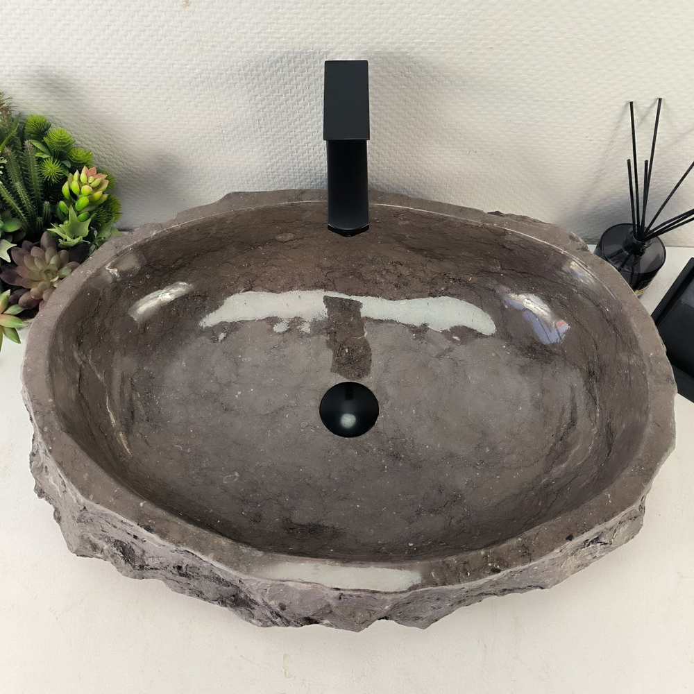 Раковина из мрамора Erozy Grey EM-64985 64*44*16 0888