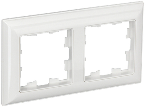 BRITE Рамка 2-местная РУ-2-Бр белый/белый IEK