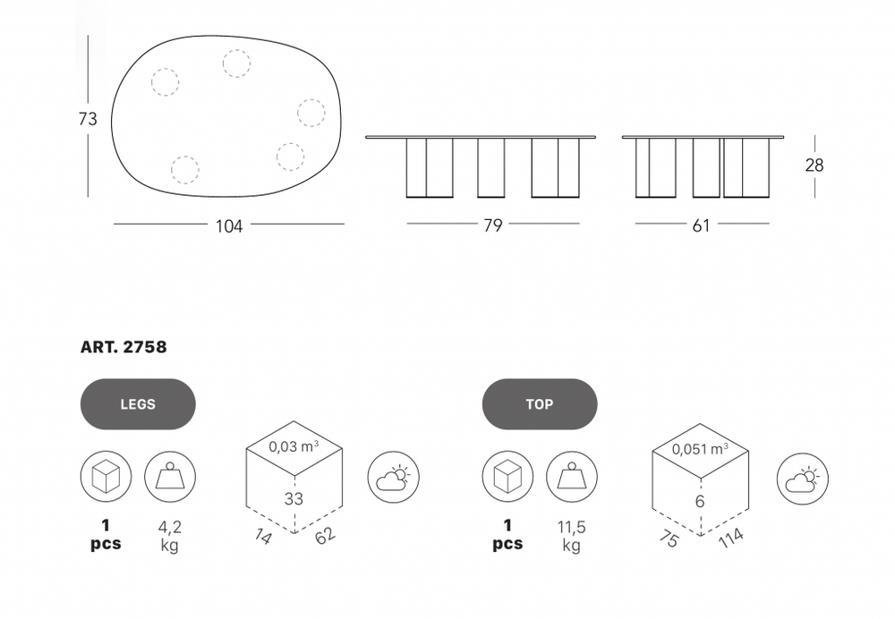 Столик ламинированный кофейный Scab Design Hyppo, охра