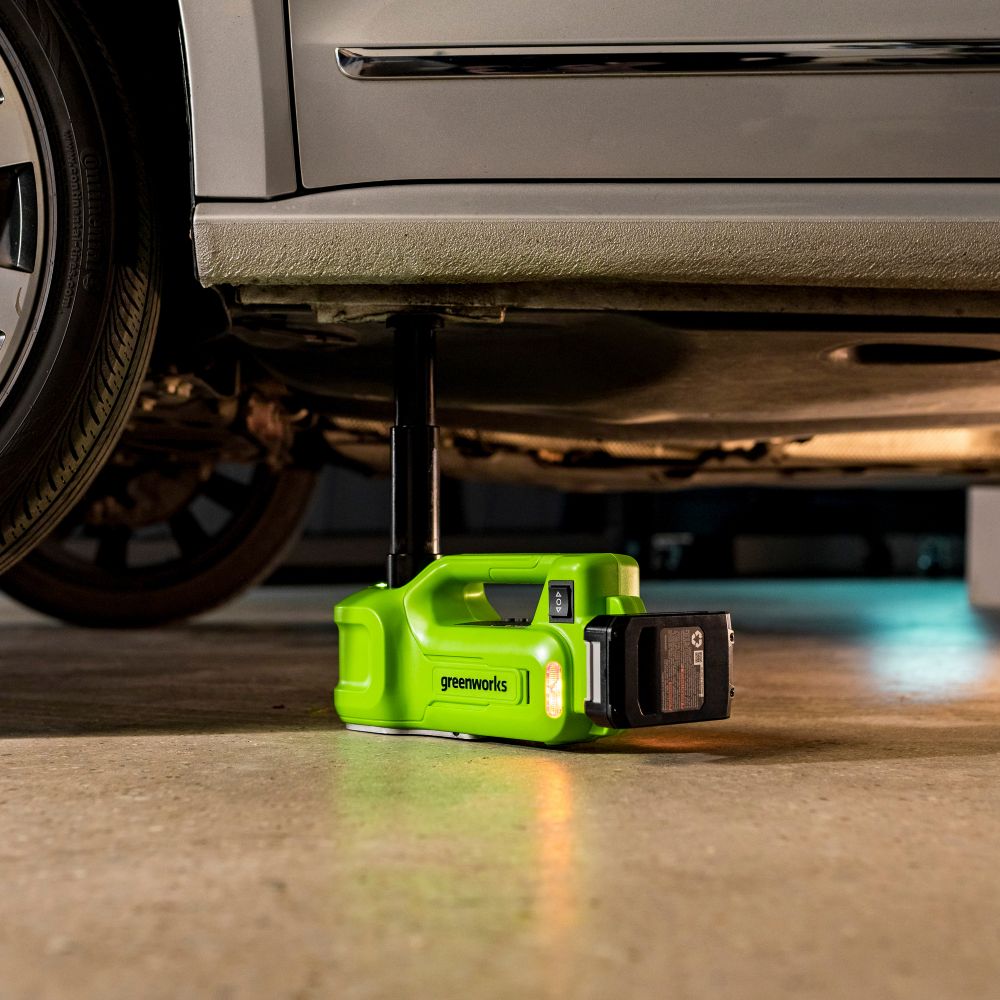 Домкрат автомобильный гидравлический аккумуляторный Greenworks Арт. 3401407, 24V, без АКБ и ЗУ в сумке