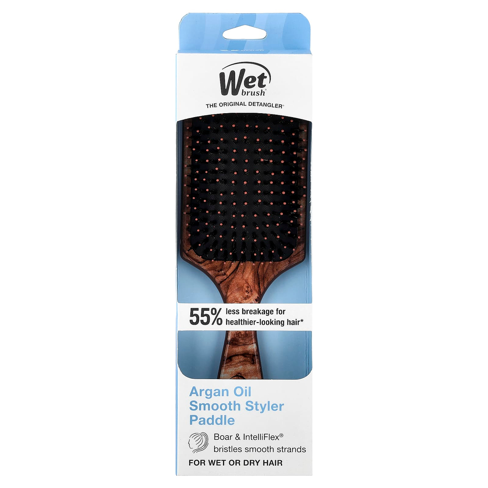 Wet Brush, щетка для гладкости кожи с аргановым маслом, коричневый, 1 шт.