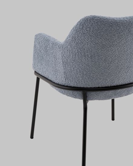 Стул с подлокотниками Орли new ткань букле синий