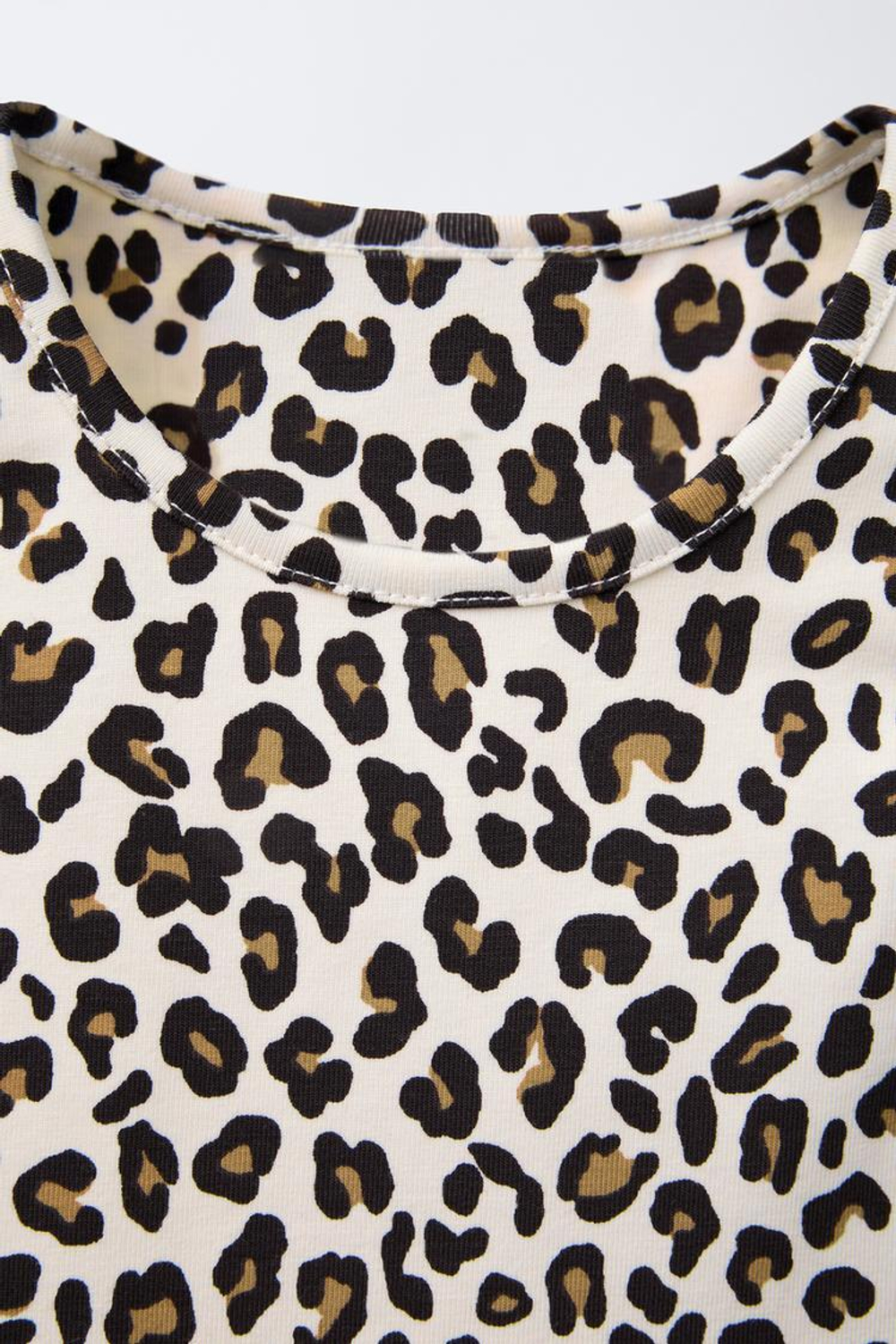 ZARA ТОП ИЗ ТКАНИ С АНИМАЛИСТИЧЕСКИМ ПРИНТОМ, ЛЕОПАРДОВЫЙ