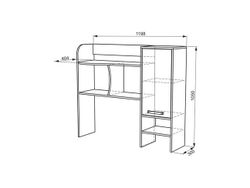 Стол компьютерный «Лайт-1» 1200 с надстройкой (дуб сонома/белый), ЛДСП 16 мм, Мебельсон
