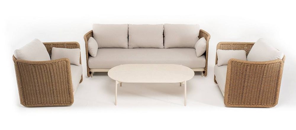 "Аликанте" лаунж-зона из искусственного ротанга, цвет соломенный